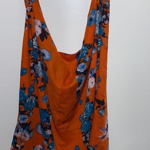 Women's Floral Neck Warmer Tube Type Orange Scarf 25X33 - Picture 7 of 7